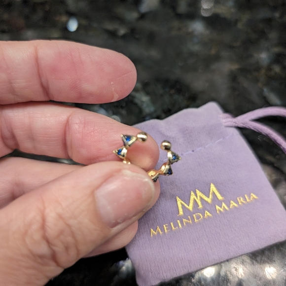 Melinda Maria Blue Gemstone & Gold Ear Cuff- Beautiful! - Picture 6 of 6